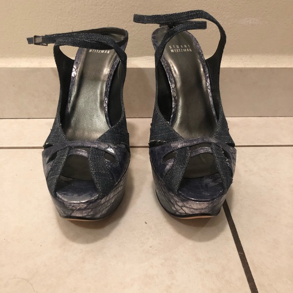 Stuart Weitzman Denim Heels - Picture 2 of 6
